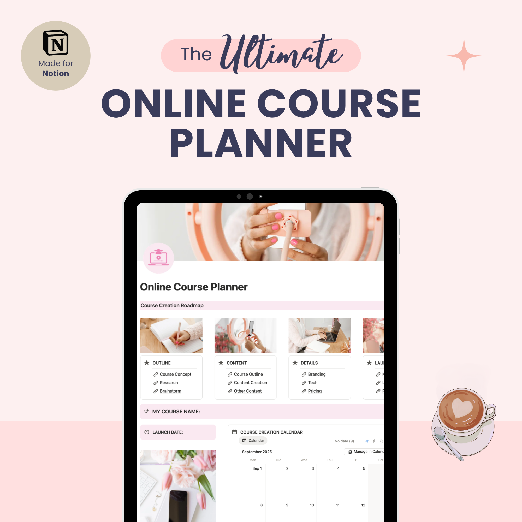 Online Course Planner Cover Online course Planner Notion Template
